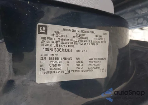 2008 Chevrolet Tahoe Lt z USA, uszkodzony, nr VIN 1GNFK13088J135830